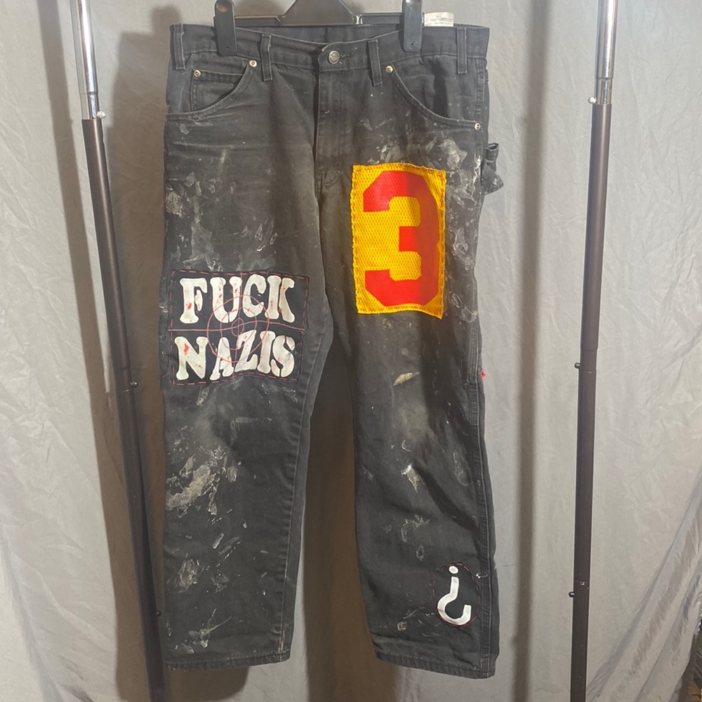 COPY - Custom 1/1 Distressed Patched Dickies Carpenter Jeans
